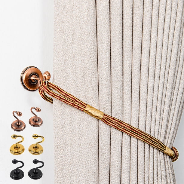 Sujetadores de cortina, juego de 2 ganchos de aleación para cortinas, colgadores de pared, ganchos metálicos para cortinas, sujetadores de aleación, elegante diseño para montaje en pared,