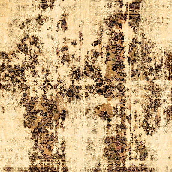 Ahgly Company Indoor Square Abstract Brown Modern Area Rugs, 5' Square