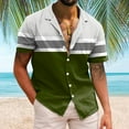 thumbnail image 2 of BOBOGOJP Mens Button Down Shirts Short Sleeve Button Up Shirts Solid Slim Fit Dress Shirt,Green XXL, 2 of 4