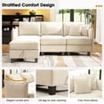 thumbnail image 6 of BedLuxury 84” Modular Sectional Sofa with Moveable Storage Ottoman, Cloud Couch Seats 4, Modern Living Room Furniture, Chenille Beige, 6 of 12