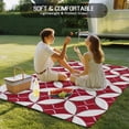 thumbnail image 4 of Red Geometric Outdoor Rug for Patio/Deck/Porch, Non-Slip Large Area Rug 3 x 5 Ft, Vintage Rhombus Circle Texture Indoor Outdoor Rugs Washable Area Rugs, Reversible Camping Rug Carpet Runner, 4 of 8