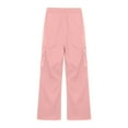 thumbnail image 4 of Gubotare Jogger Pants Boys Boy's Letter Graphic Print Cargo Pants Elastic Waist Straight Leg Outdoor Trousers Size 11-12 Years (Pink,11-12 Years), 4 of 6