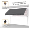 thumbnail image 5 of Yaheetech Manual Retractable Awning, 118"×118" Outdoor Sunshade Shelter Angle & Height Adjustable NO Drilling Patio Door Window Awnings, Canopy with UV Protection for Backyard, Dark Gray, 5 of 18