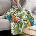 thumbnail image 3 of Summer Blanket Soft Cozy Warm Throw Blanket for Couch, Plush Fuzzy Flannel Fleece Blankets for Sofa, Botanical Palm Leaves Flower Bird Animals Plants Bed Blankets Lightweight Gifts for Women, 32"x48", 3 of 9