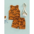 thumbnail image 5 of Liacowi Baby Boys Ribbed Outfits Set, Dinosaur Print Tank Top with Elastic Waist Shorts Summer Clothes, 5 of 8