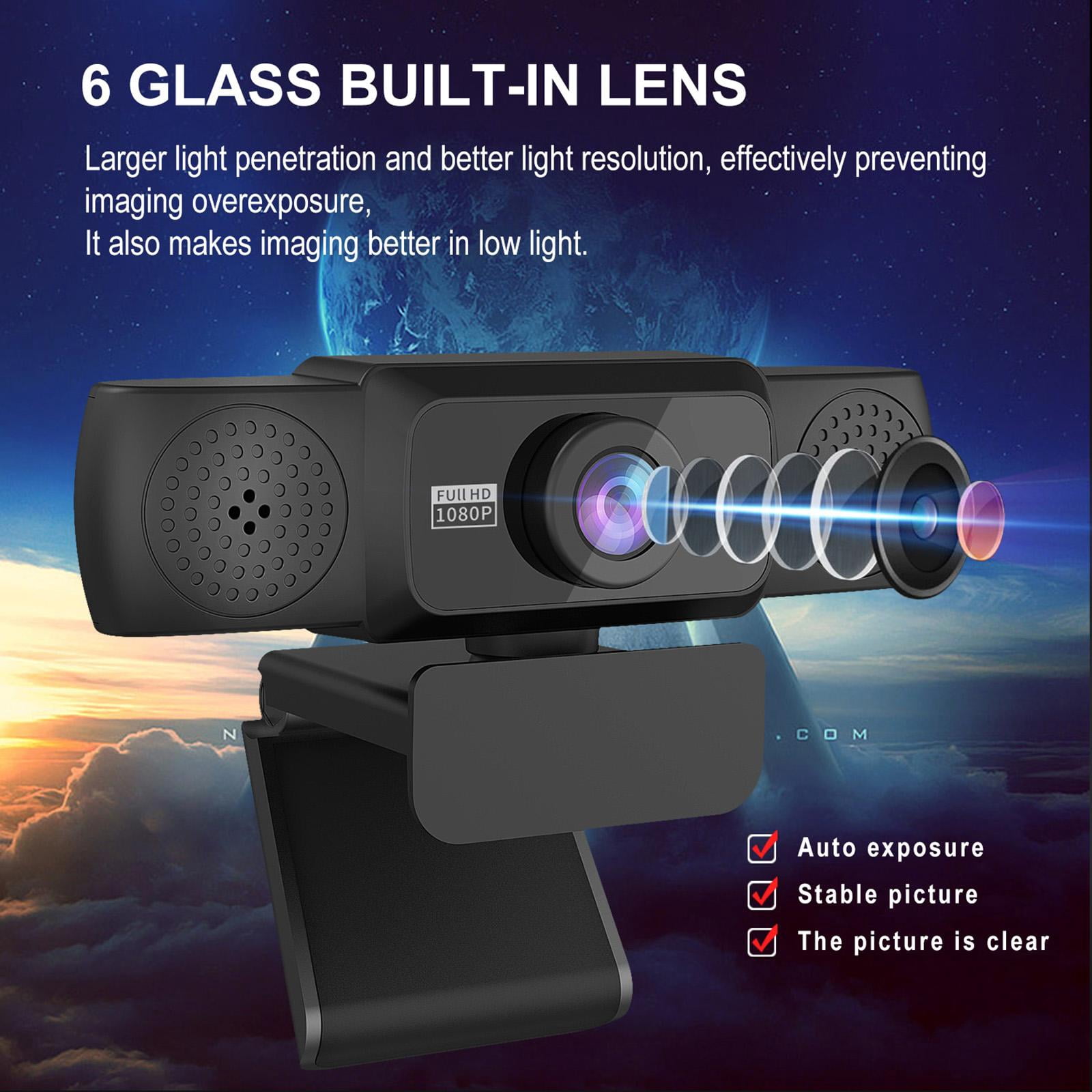 Wzmzjy 1080P Web Camera HD Webcam with Microphone 95 degree Wide Angle for Desktop Streaming
