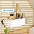 thumbnail image 5 of NIUBEE Hair Tool Organizer Wall Mount, 15-Inch Acrylic Hair Dryer Holder with 2 Stainless Steel Cups, No-Drill Bathroom Hot Tool Organizer for Blow Dryer, Flat Iron and Curling Iron, White, 5 of 7