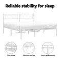 thumbnail image 4 of vidaXL Full Metal Bed Frames with Headboard, Under Bed Storage, Noise Free, White, No Mattress, 4 of 10