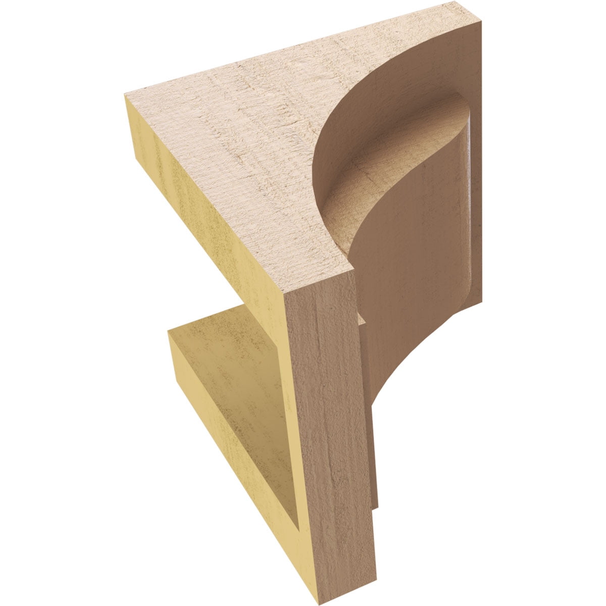 5"W x 5"D x 5"H Wide Helena Rough Cedar Woodgrain TimberThane Corbel, Primed Tan
