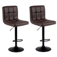 thumbnail image 1 of Bronte Living Leatherette Bar Stool with Adjustable Height, 360 Swivel Design, Comfortable Mid-Backrest, Pedestal Base with Footrest for Kitchen, Pub - Series Clementine - Set of 2, 1 of 8
