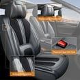 thumbnail image 5 of DIKSOAKR Full Set Car Seat Covers Fit fo Hyundai Sonata 2007-2025 Faux Leather Seat Cover Applicable 2 Rows 5 Seats Seat Cushion Protector Waterproof (Black&Gray), 5 of 7