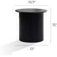thumbnail image 2 of Queip Extra Small Accent Table, Fluted Fir and MDF Wood Round Side Tables, Mid Century Modern Short End Table for Living Room Couch, Bedroom, Nightstand End Tables for Small Space-Black 15‘’h, 2 of 9