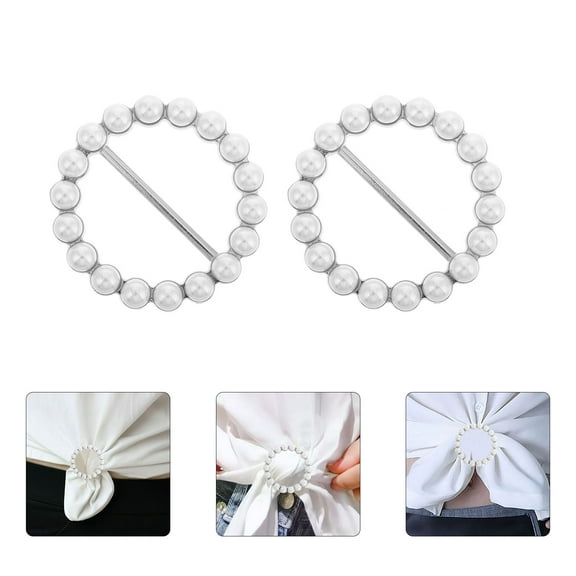 OUNONA 10pcs Versatile Shirt Tightener Clip and Scarf Buckle Set for Securing Shirts and Scarves Fashionable Metal Buckles and Clothing Clips