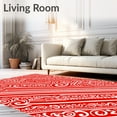 thumbnail image 2 of ODIKA 3'x5' Machine Washable Non-Slip Area Rug, Winter Wonderland Cane Stripe Design High Traffic Rug with Pad, Red, 613899, 2 of 8