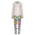 thumbnail image 4 of Kuromi And My Melody Unisex Onesie Pajamas Zipper Jumpsuit Hooded One Piece Sleepwear for Family Mens Womens, 4 of 8
