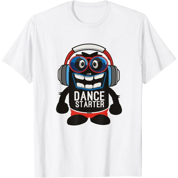 Dance Starter Funny Smiling Mascot with Glasses and Headset T-Shirt