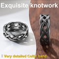 thumbnail image 4 of ORUYROP Men Vintage Celtic Rings, Can Engrave, Stainless Steel/Gold Plated/Black (Send Gift Box), 4 of 7