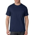 thumbnail image 2 of Hanes Beefy-T Men`s Pocket T-Shirt, 2XL, Navy, 2 of 2