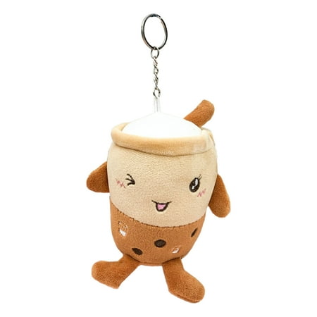 

LIWEN Plush Pendant Creative Light Weight Skin-friendly Bubble Tea Cup Stuffed Pendant for Kids