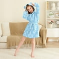 thumbnail image 3 of FORMRS Niños Bathrobe Unisex Hooded Robe Soft Plush Pajamas Sleepwear, Size 2-3T, Snowflake Pattern, 3 of 7