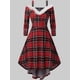 thumbnail image 1 of Vestido de invierno de Navidad para mujer, elegante vestido de manga larga abullonada con cuello de piel sintética, traje Midi para fiesta de Navidad y Año Nuevo, 1 of 4