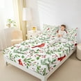 thumbnail image 5 of jejeloiu Northern Cardinal North American Songbird Happy Christmas Queen Sheet Set,Ultra Soft Kids Bedding,4-Piece, 5 of 7
