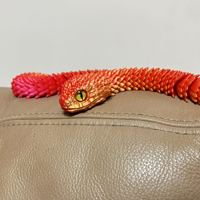 Yoloke 3D Printed Snake Flexible Articulated Crimson Flame Lava
