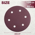 thumbnail image 3 of SPEEDWOX 10PCS 120 Grit 9 Inch 6 Hole Sanding Discs 9 Inch 6 Hole Hook-and-Loop Sanding Discs 9" Round Abrasive Disc Aluminum Oxide Hook and Loop Sandpaper Sander Paper for Drywall Sander, 3 of 4