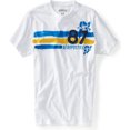 thumbnail image 1 of Aeropostale - Camiseta gráfica para hombre con rayas pintadas 87, color blanco, pequeña Aeropostale Camiseta gráfica, 1 of 1