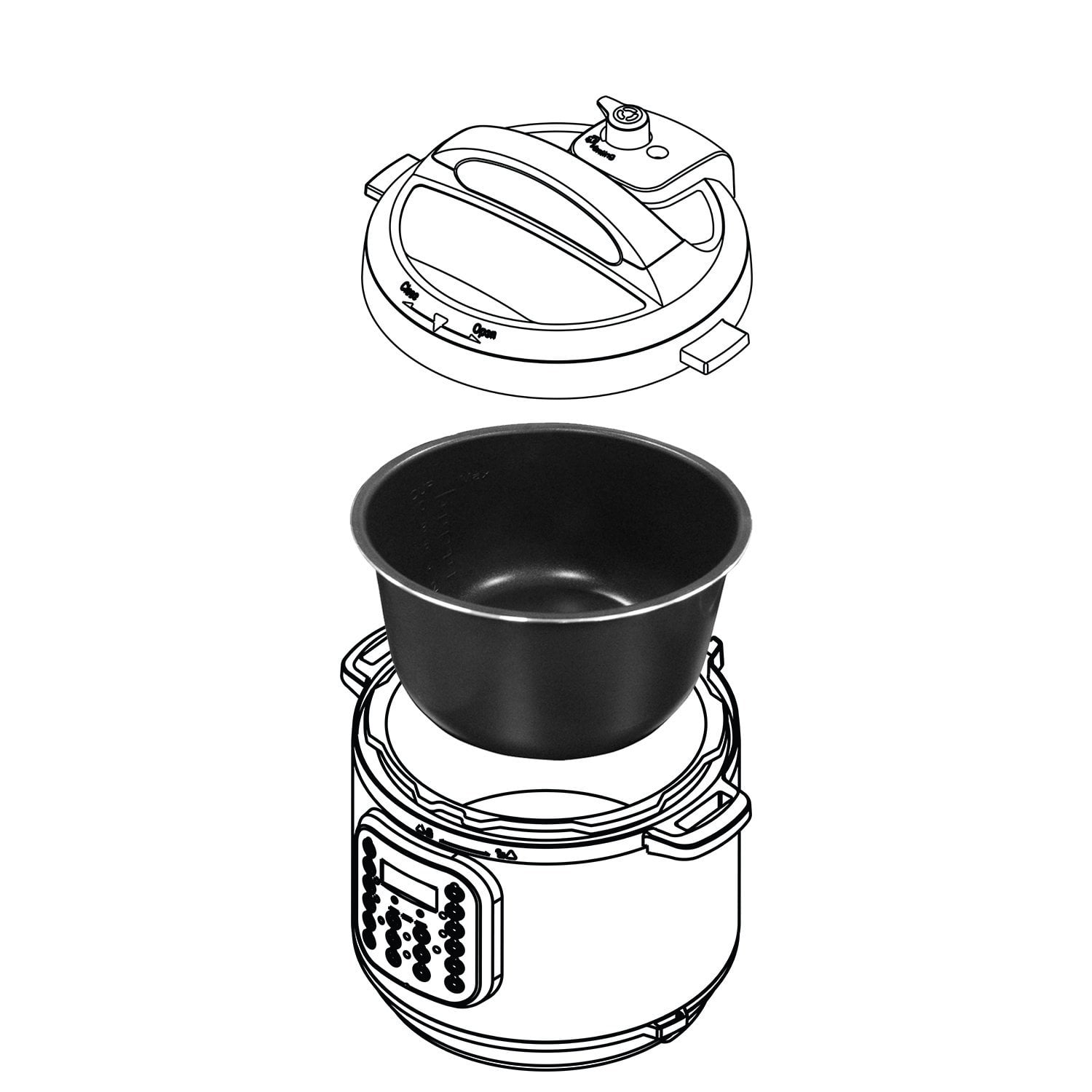 Instant pot ceramic non stick interior coated inner cooking pot 8 quart hot sale
