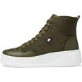 thumbnail image 3 of Tommy Hilfiger GEMMY High Top Sneaker Green Lace Up Rounded Toe Walking Booties (Army Green, 9), 3 of 6