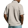 thumbnail image 4 of Dwelliawo Men's 1776 Independence Day American Flag Short Sleeve Polo Golft Shirt Beige L, 4 of 4