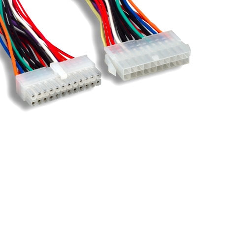 Kentek 6 Inch 6" 20 Pin Power Supply Male to 24 Pin Motherboard Female Main Connector Converter Extension M/F DC Internal Computer PC Power Cable Adapter Cord