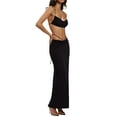 thumbnail image 3 of Women Summer 2 Piece Outfits Maxi Skirt Set Halter Crop Camis Tops High Waist Bodycon Long Skirt Set Party Beach Wear, 3 of 5