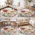 thumbnail image 4 of Round Rugs 6Ft, Spring Floral Round Area Rug Washable Indoor Throw Carpet, Elegant Pastoral Flowers Birds Rustic Soft Non Slip Circle Rug for Office Cabinet Home Decor Aesthetic, 4 of 7