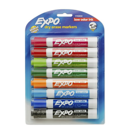 EXPO Low Odor Dry Erase Markers, Chisel Tip, Assorted Colors, 8 (Best Dry Erase Markers)