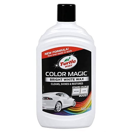 Turtle Wax Color Magic 52712 Car Polish Cleans Shines Restores Scratches - Bright White Wax 500ml