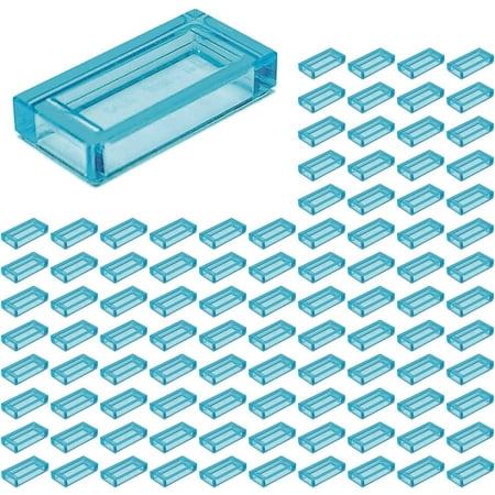 Bulk Legos: Transparent Light Blue 1x2 Tiles (100 pcs) by LEGO
