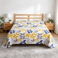 thumbnail image 4 of Polyester Flat Sheet with Floral Pattern, Multicolor, 230 x 250 cm, 1 Piece, Breathable Comfortable Bedding for Double Bed, Easy-Care, 4 of 6