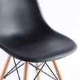 thumbnail image 5 of Dining Chairs Set of 4, Modern Plastic Kitchen Chairs with Wood Legs for Living Room Dining Room Kitchen, Matt Black, 5 of 10