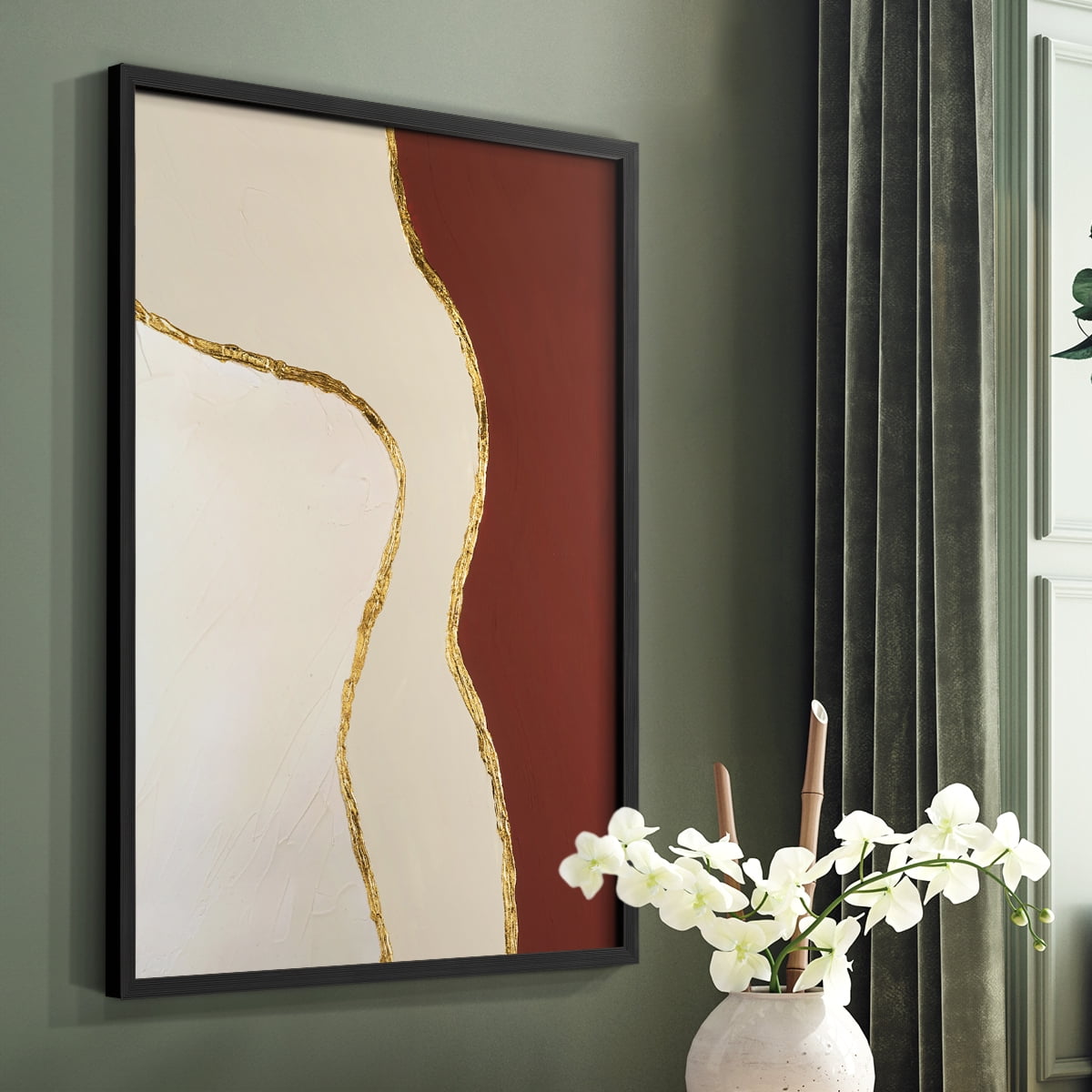 Allspice II Framed Print in Black Solid Wood Framed Print No Nail Hanging