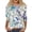 46# White, variant on Women's 3/4 Sleeve Tshirts Dressy Casual Round Neck Blouse Tops Spring Summer Trendy Floral Print Loose Tunic Tops Army Green S