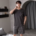 thumbnail image 2 of Men's Summer Short Sleeve Pajama Set Comfortable Wear Home Outdoor Leisure Suit, 2 of 8