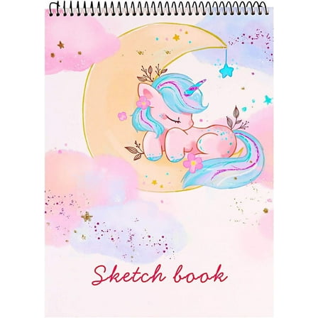 Sketch Book,Unicorn Cute Sketchbook, Spiral Bound, Acid Free Drawing Paper, 8.5 x 11 Inch, 100 Pages(50 sheets)