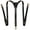 Black, variant on Men's Leather Suspenders Heavy Duty Y - Back, Adjustable 3 Metal Snap Hooks,