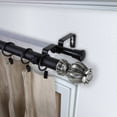 thumbnail image 2 of 1" Dia Adjustable 28"-48" Double Curtain Rod with Etta Finials - Black,(100-03-282-D), 2 of 3