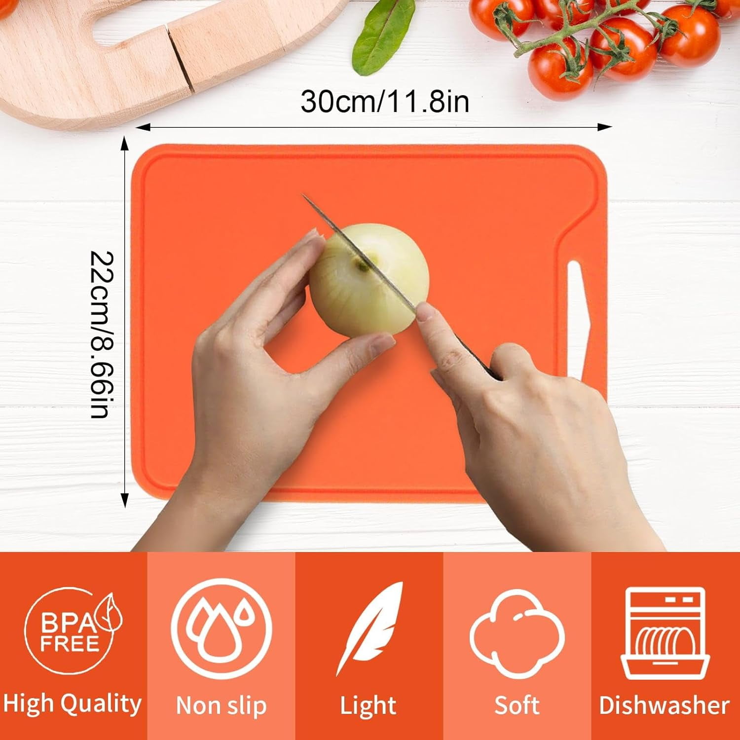 MKEUDQ-Silicone Cutting Boards for Kitchen 11.8''x 8.6'', BPA Free Flexible Cutting Board Cutting Mat for Meat, Vegetables and Fruit, Cutting Boards for Kitchen Dishwasher Safe