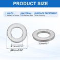 thumbnail image 2 of 10 Pcs M13 304 Acier Inoxydable Rondelles Plates 13mm ID 24mm OD 2.5mm Épais, Argent, 2 of 6