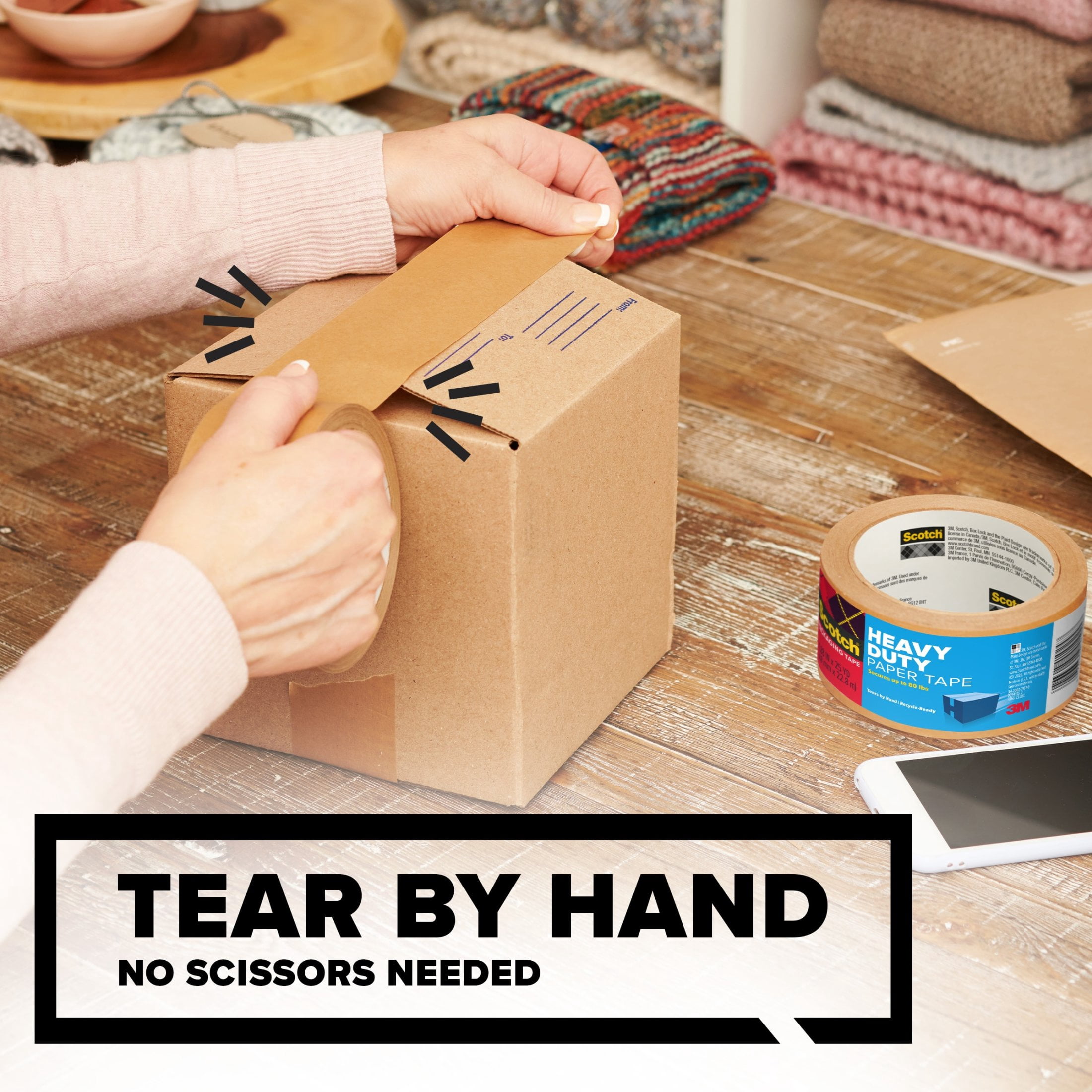 Scotch Heavy Duty Paper Packaging Tape, 1.88 in x 24.9 yd, 1 Roll