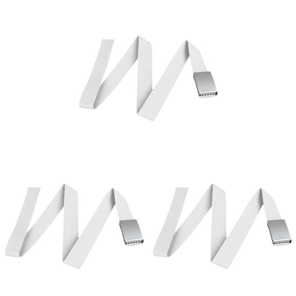 3X Canvas Cotton White Belt Belts Textile Ribbon Belt